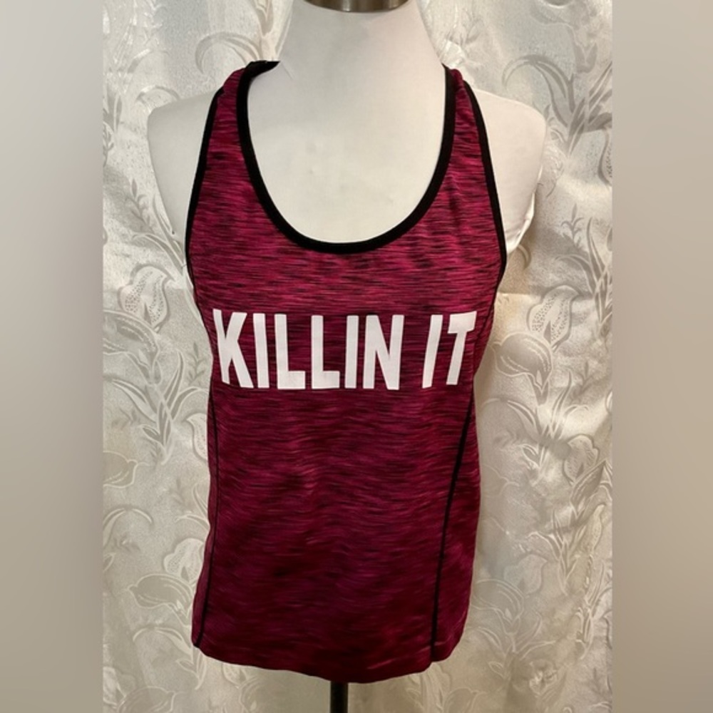 Pink & Black Racerback Sports Tank Top